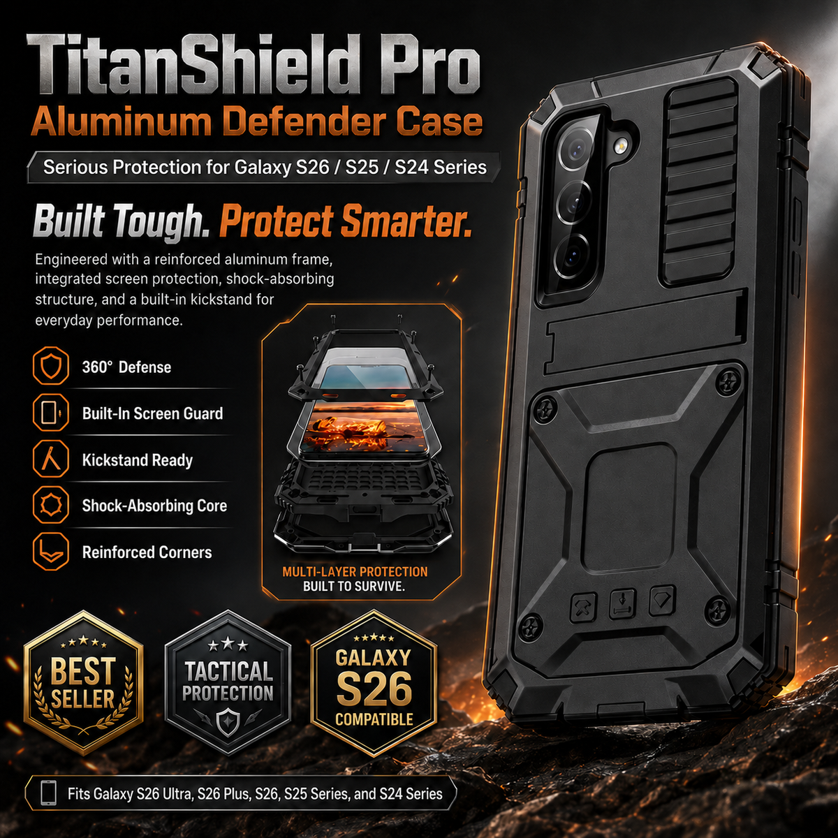 Avontic metal armor cases for Samsung Galaxy S26 Ultra