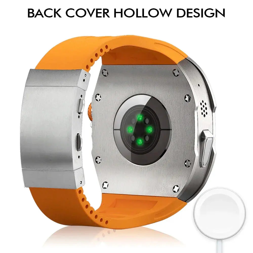 Luxury Titanium Alloy/Carbon Fiber Case Modification Kit for Apple Watch Ultra 2/1 49MM Fluororubber Strap High Quality Kit 49Mm Avontic