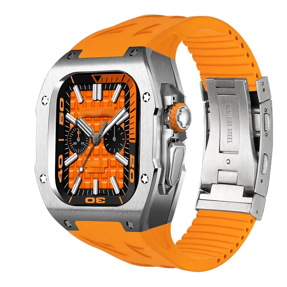 Luxury Titanium Alloy/Carbon Fiber Case Modification Kit for Apple Watch Ultra 2/1 49MM Fluororubber Strap High Quality Kit 49Mm Avontic