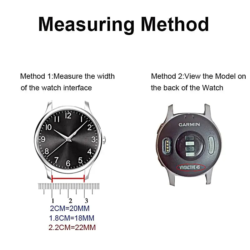 18mm 20mm 22mm Metal Strap For Garmin Vivoactive 3 4 4s Band Watch Venu 2 2s 3s SQ Forerunner 645 Bracelet Milanese Loop Pinnacle Luxuries