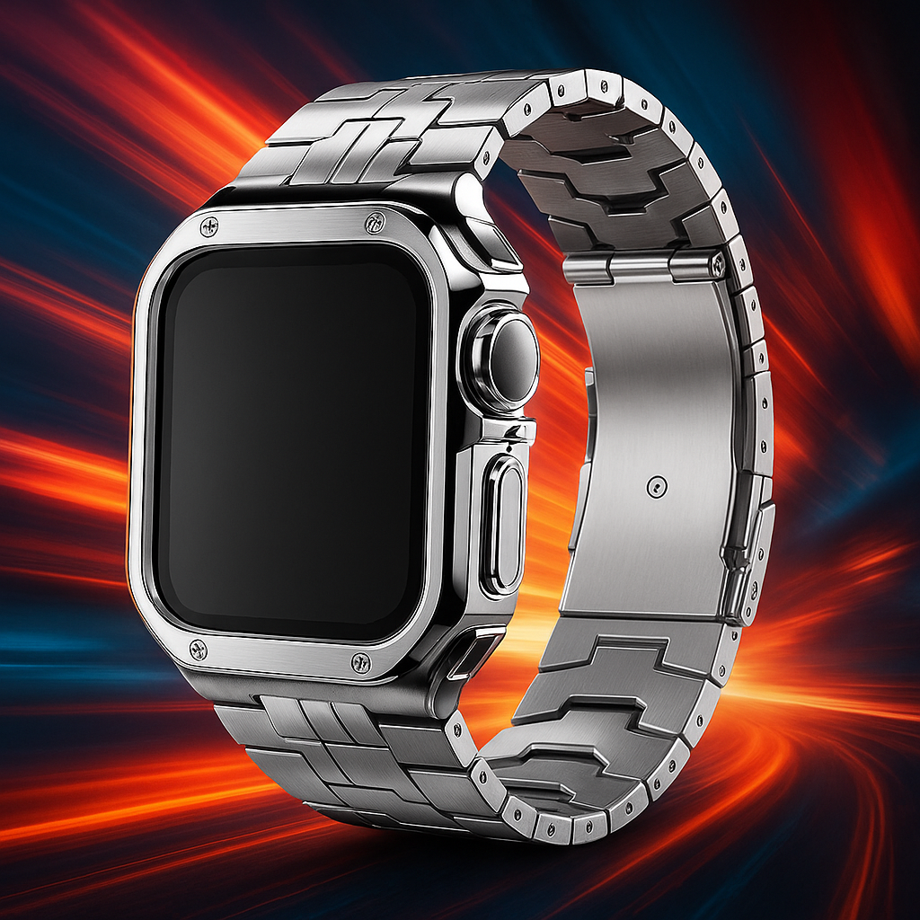 AeroGuard™ Titanium Band + Armor Case for Apple Watch