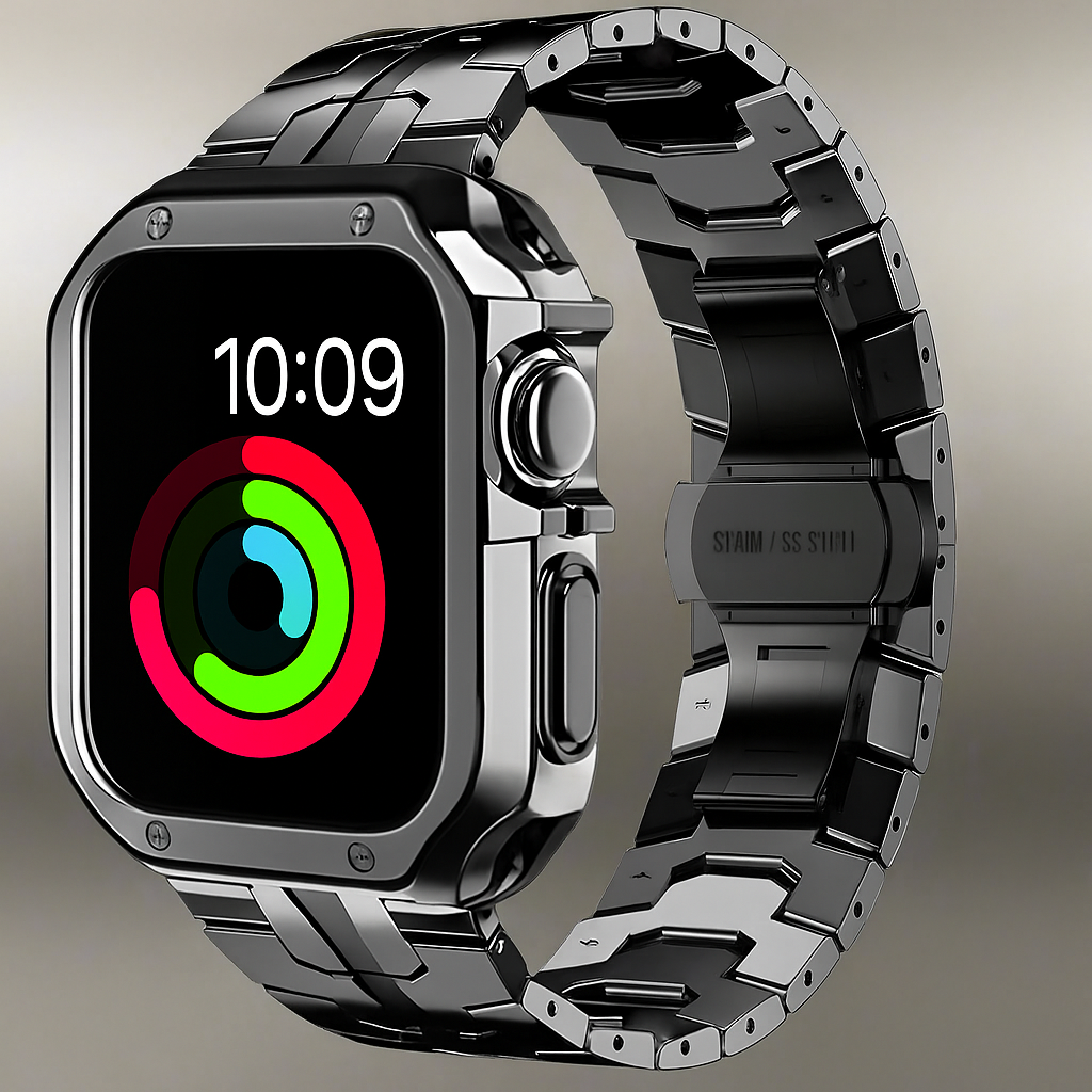 TitaniumGuard Prime Armor Set – Titanium Band & Protective Case for Apple Watch Ultra 3/2/1, Series 11/10/9/8, SE & All Models