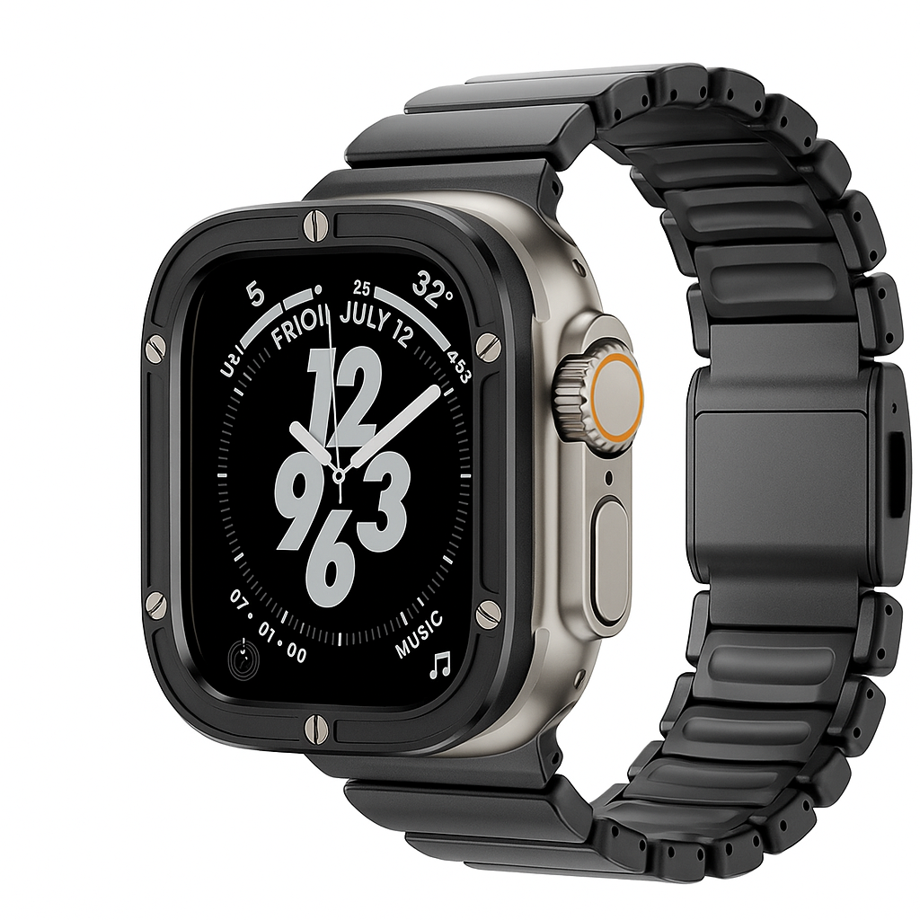 TitanEdge Prestige Titanium Band + Faceplate Bumper for Apple Watch Ultra 3 • 2 • 1 – 49 mm
