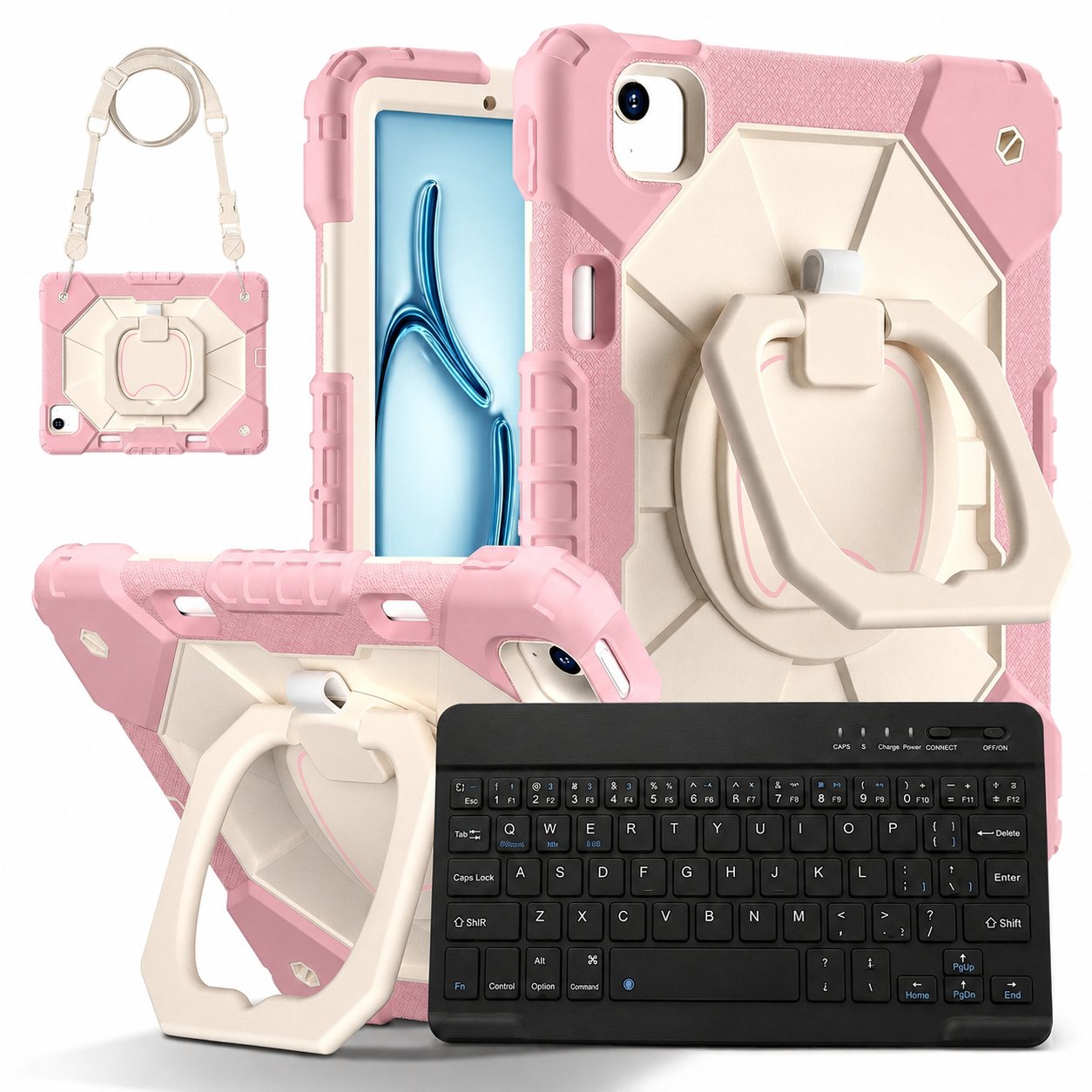RhinoGuard ArmorPro WorkForce 360° iPad Case + RhinoKeys Pro Keyboard Bundle