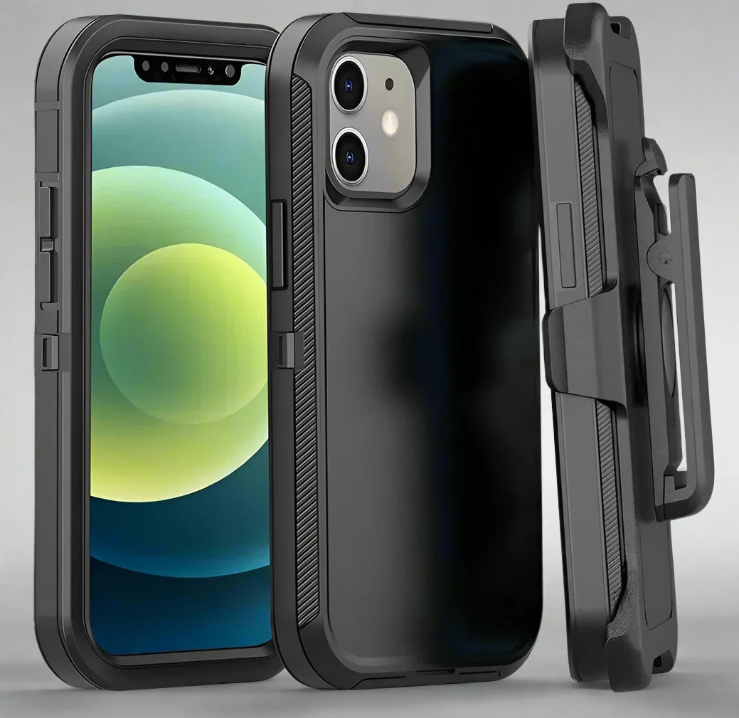 3-in-1 Heavy Duty Defender Armor Case for iPhone 16, 16 Pro Max & Previous Models – Shockproof Rugged Case with Kickstand, Belt Clip, Wireless Charging, and Dual Layer Protection — product view 2