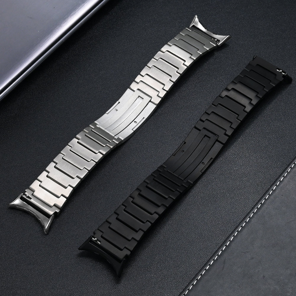 TitanLink Pro Titanium Band for Google Pixel Watch 4 & 3 – Premium Brushed Titanium Luxury Band (45mm Compatible)