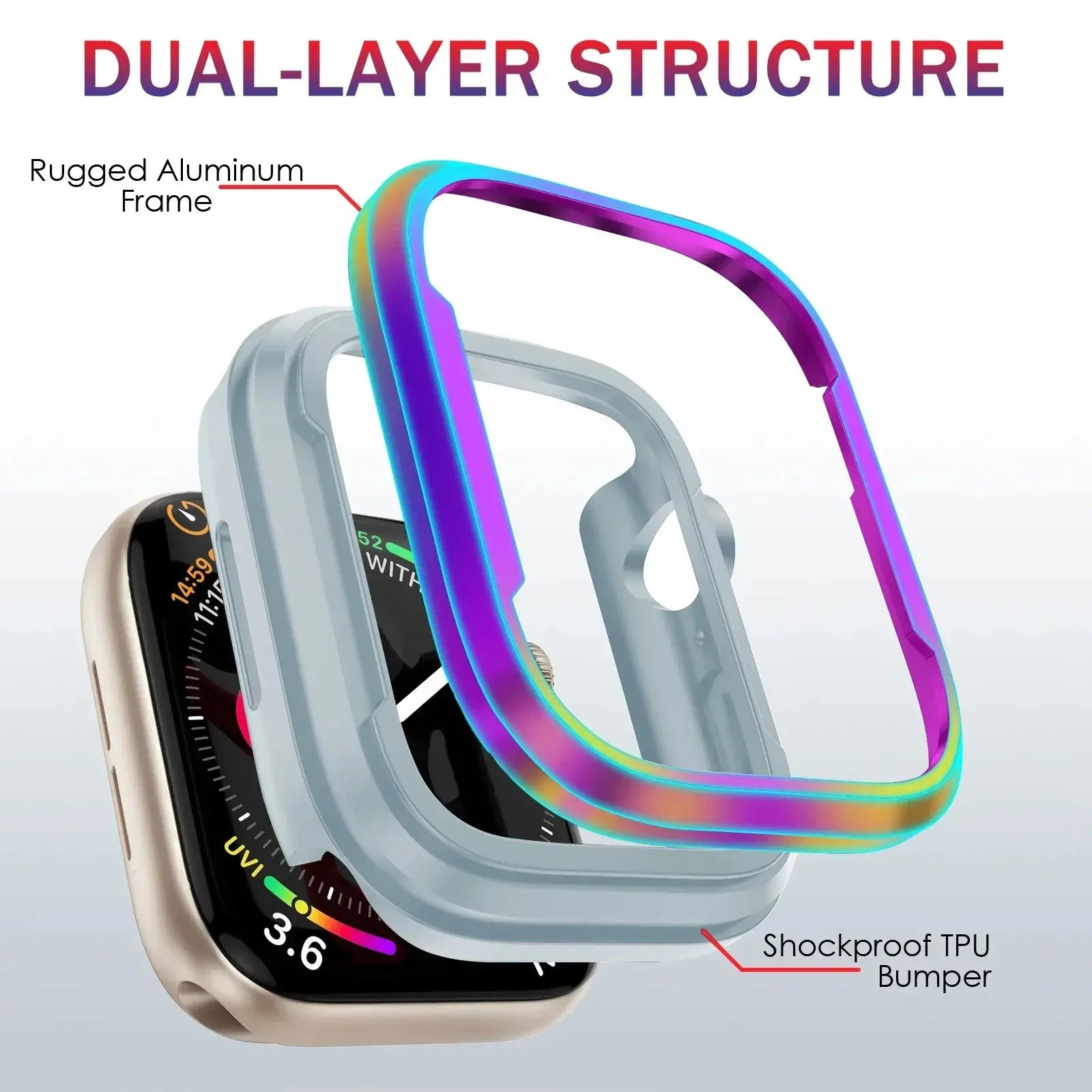 Aluminum Alloy Watchcase Cover for Apple Watch Ultra Series 10 9 8 7 6 5 Bumper Case 46mm 45mm 41mm 42mm Accessories Frame Metal Avontic