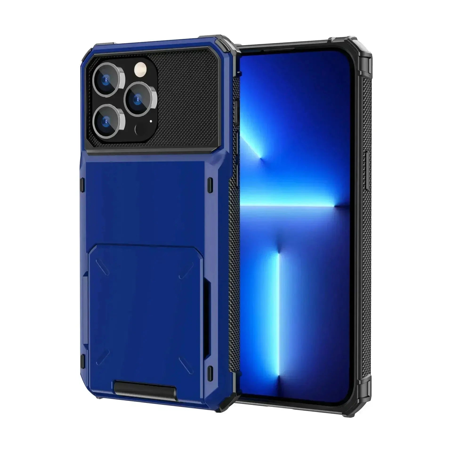 Heavy Duty Card Holder Case with Flip Wallet for iPhone 16, 16 Pro Max & Previous Models – Hidden Slot & Protective Hard Back Cover — product view 2