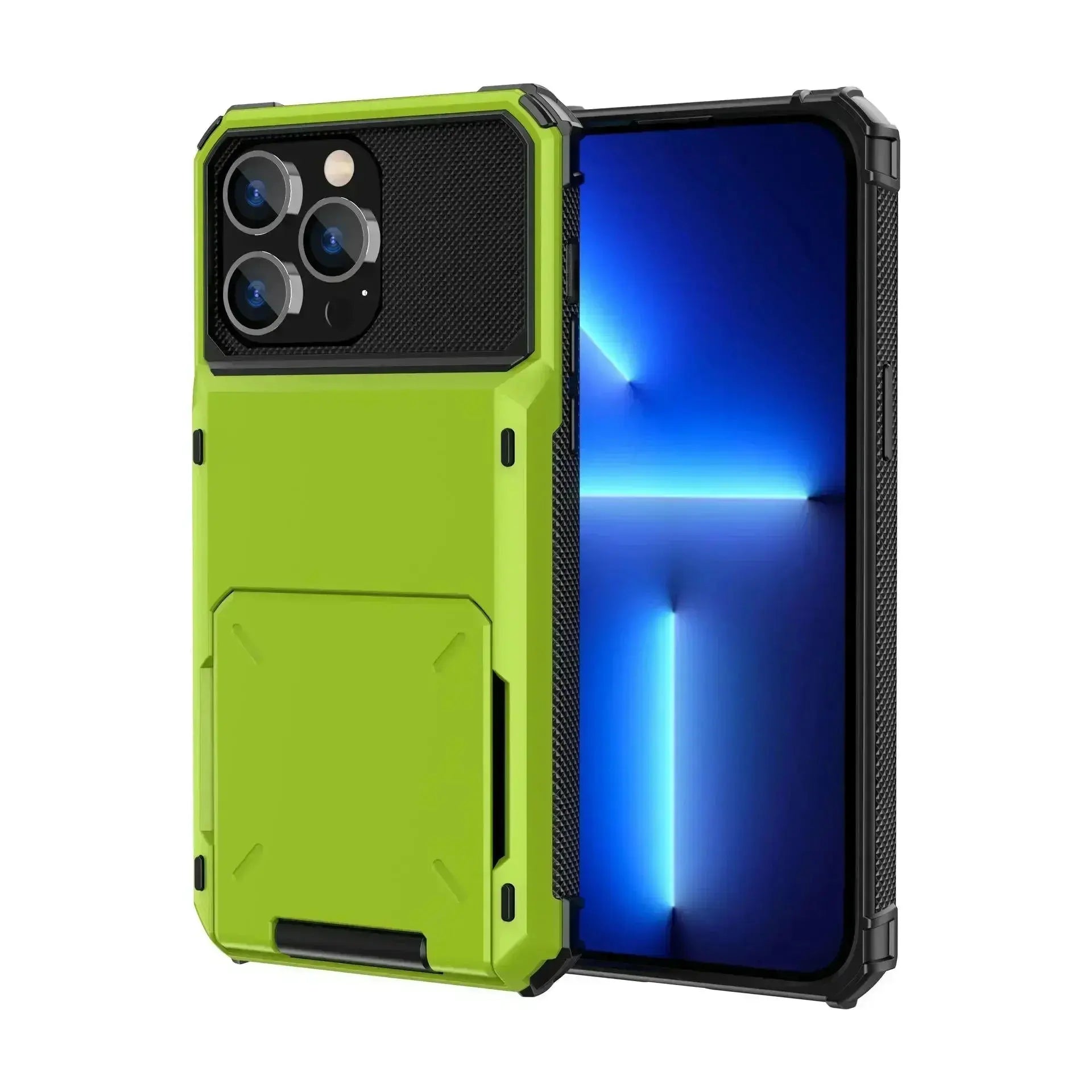 Heavy Duty Card Holder Case with Flip Wallet for iPhone 16, 16 Pro Max & Previous Models – Hidden Slot & Protective Hard Back Cover — product view 3