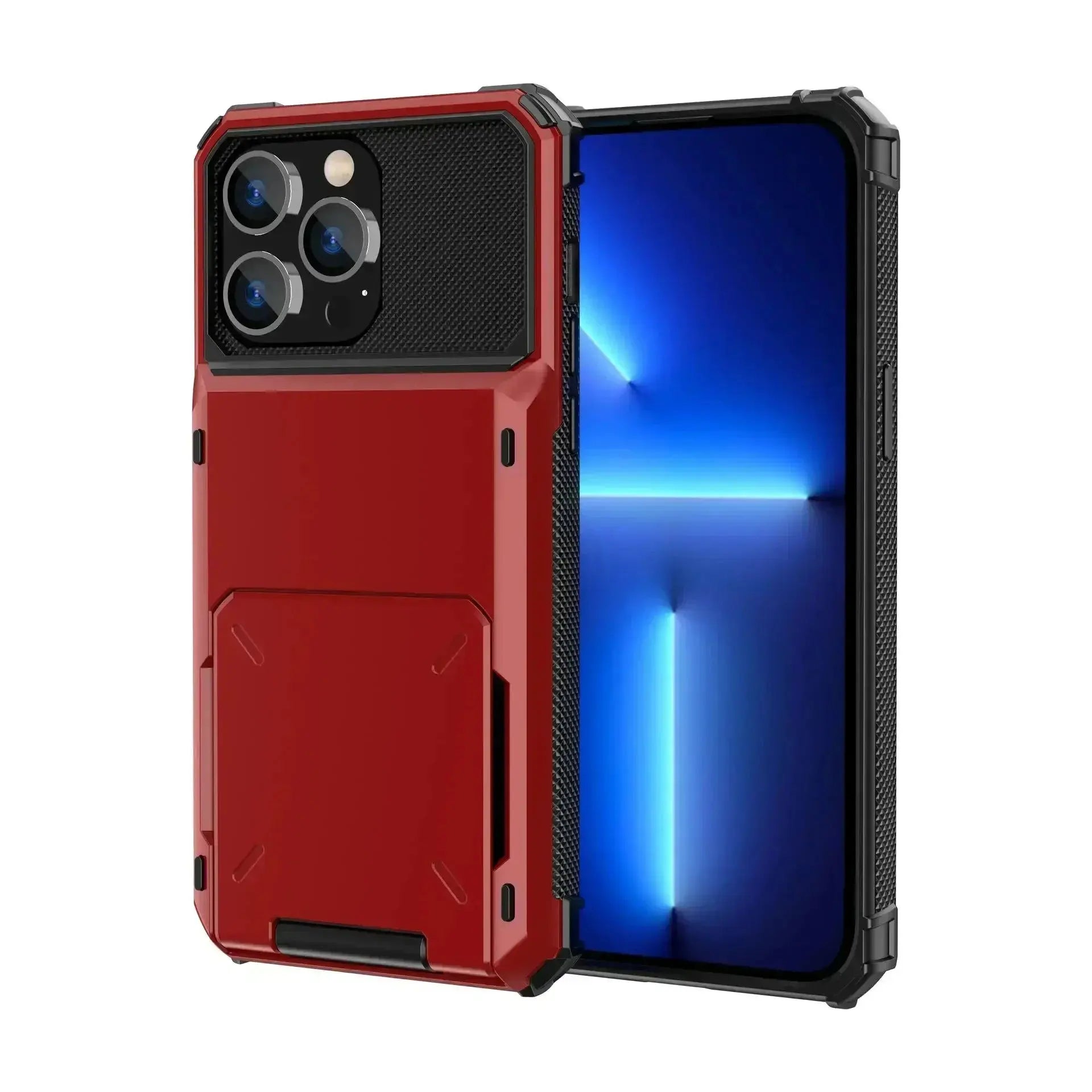 Heavy Duty Card Holder Case with Flip Wallet for iPhone 16, 16 Pro Max & Previous Models – Hidden Slot & Protective Hard Back Cover — product view 4