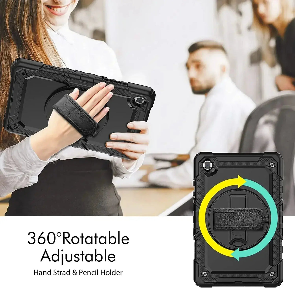 Case For Samsung Galaxy Tab A8 10.5 SM-X200 X205 X207 2022 Tablet Cover A9+Plus 11 A9 8.7 Kid Capa Screen Protector+Handle Strap Avontic