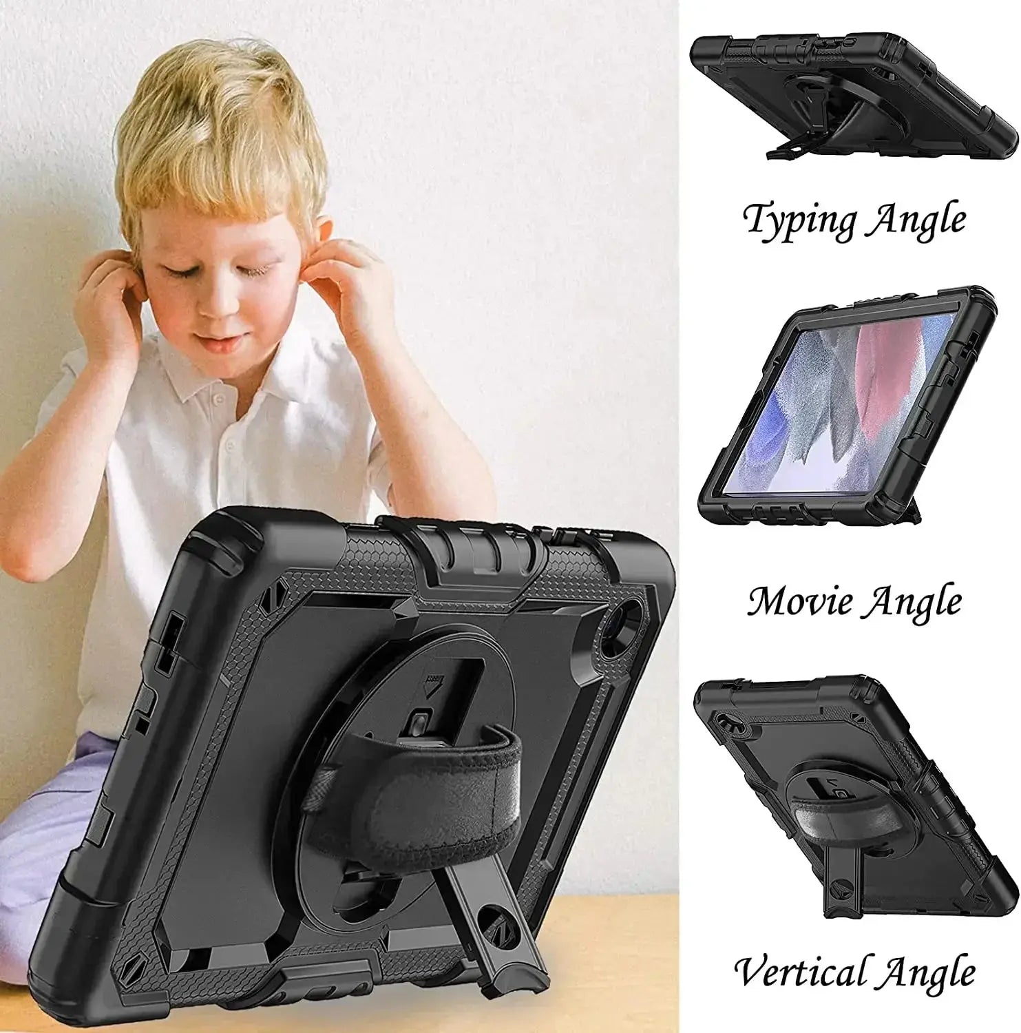 Case For Samsung Galaxy Tab A8 10.5 SM-X200 X205 X207 2022 Tablet Cover A9+Plus 11 A9 8.7 Kid Capa Screen Protector+Handle Strap Avontic