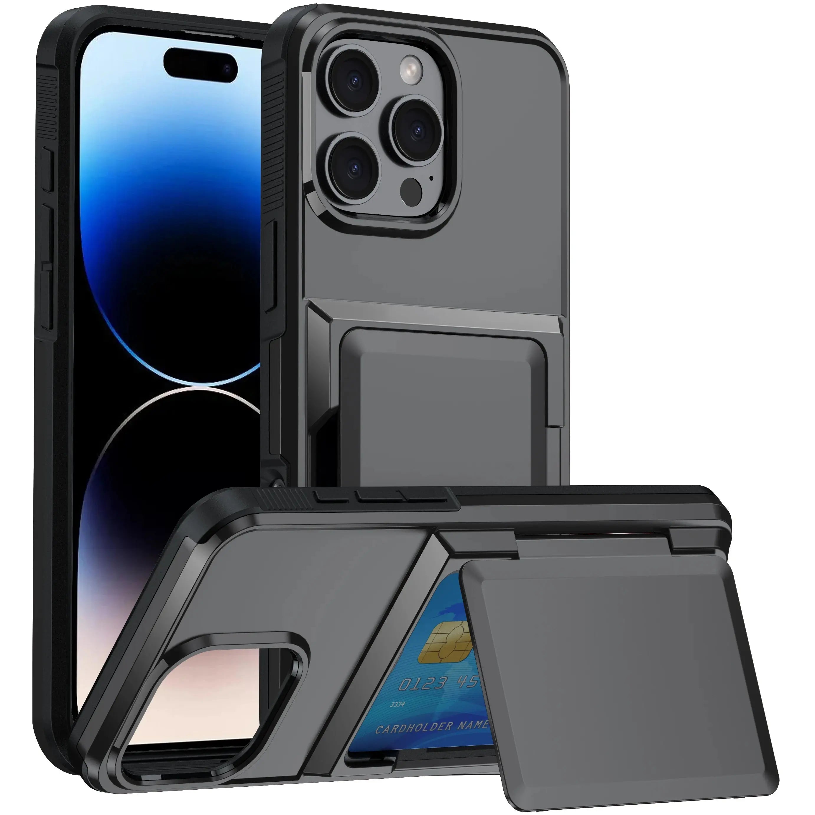 ArmorGuard Wallet Case with Card Holder for iPhone 16 and 16 Pro Max - Shockproof Heavy-Duty Protection — product view 5