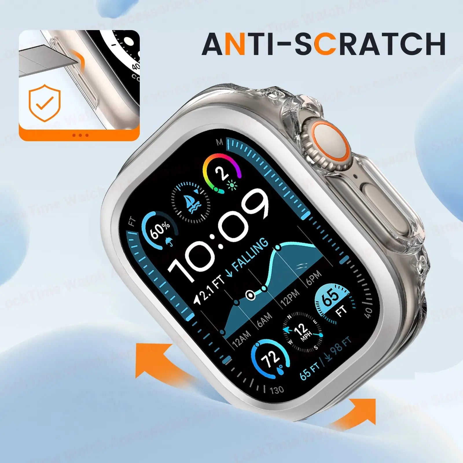 Case for Apple Watch Ultra 1 2 49mm Accessories PC Material Transparent Cover for iWatch Series 10 42mm 46mm IWatch Ultra 1 2 Avontic