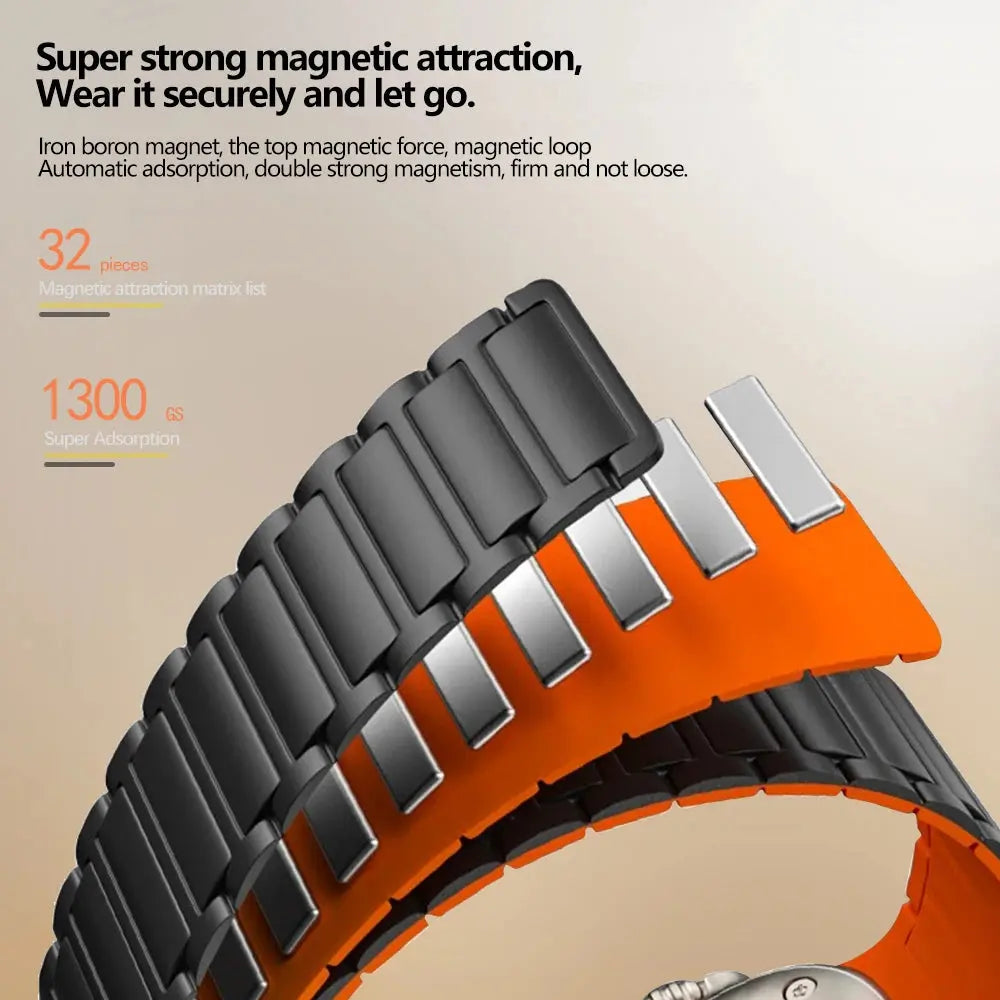 Case+Strap for Apple Watch 44mm 40 41mm 45mm Magnetic Band+PC Bumper Screen Protection Bracelet Iwatch Series 9 8 7 Se 6 5 Cover Avontic