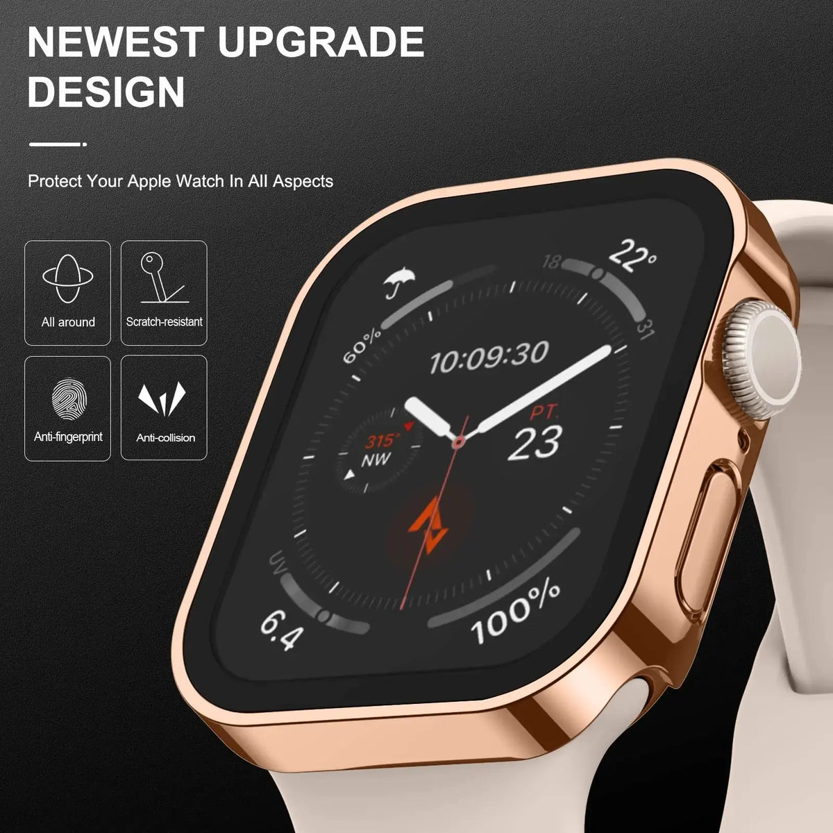 Case+Strap for Apple Watch 44mm 40 41mm 45mm Magnetic Band+PC Bumper Screen Protection Bracelet Iwatch Series 9 8 7 Se 6 5 Cover Avontic
