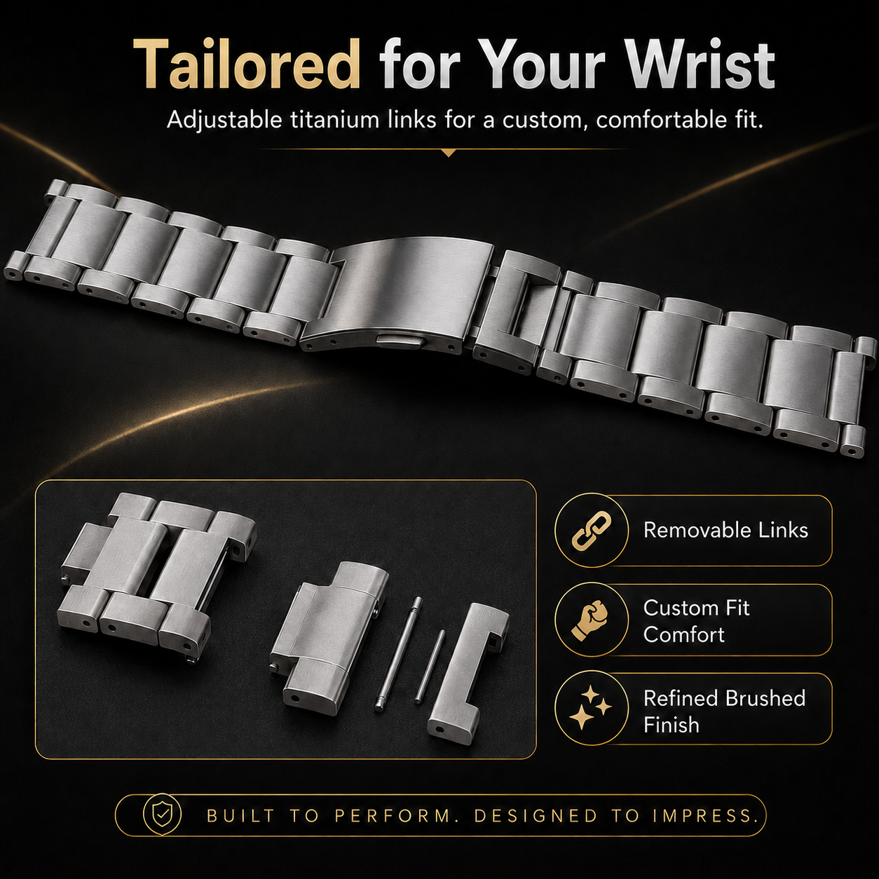 Avontic TitanForge Pro Titanium Quick-Release Band for Garmin Watches – 20mm & 22mm — product view 4