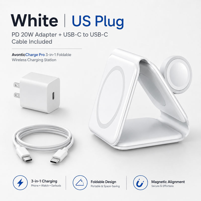 AvonticCharge Pro 3-in-1 Foldable Wireless Charging Station
