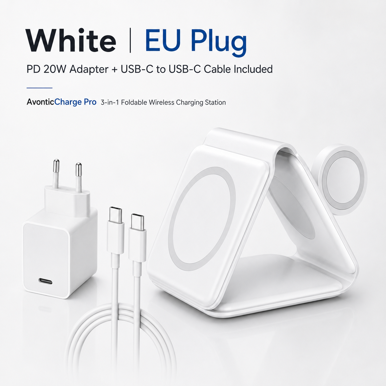 AvonticCharge Pro 3-in-1 Foldable Wireless Charging Station — product view 5