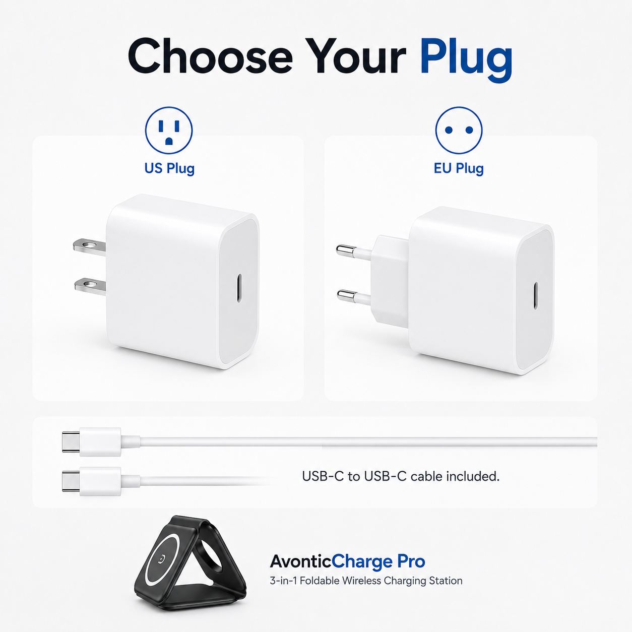 AvonticCharge Pro 3-in-1 Foldable Wireless Charging Station — product view 6