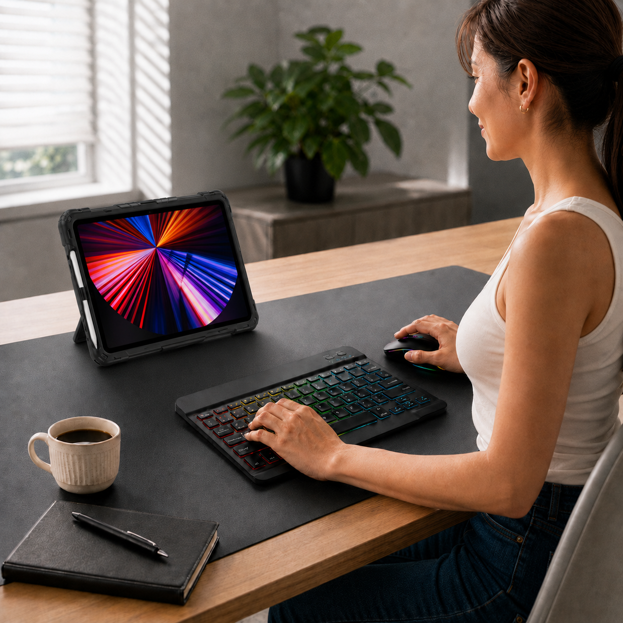 RhinoGuard Pro WorkForce Elite iPad case, backlit keyboard and wireless mouse — gallery view 2