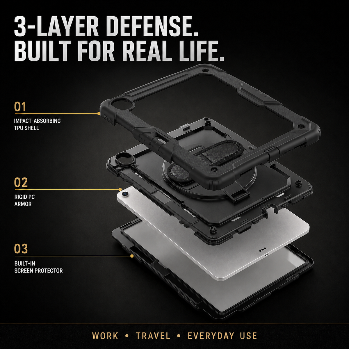 RhinoGuard Rugged Pro Spectrum 360° — iPad (A16), Air 11 & 13 Case