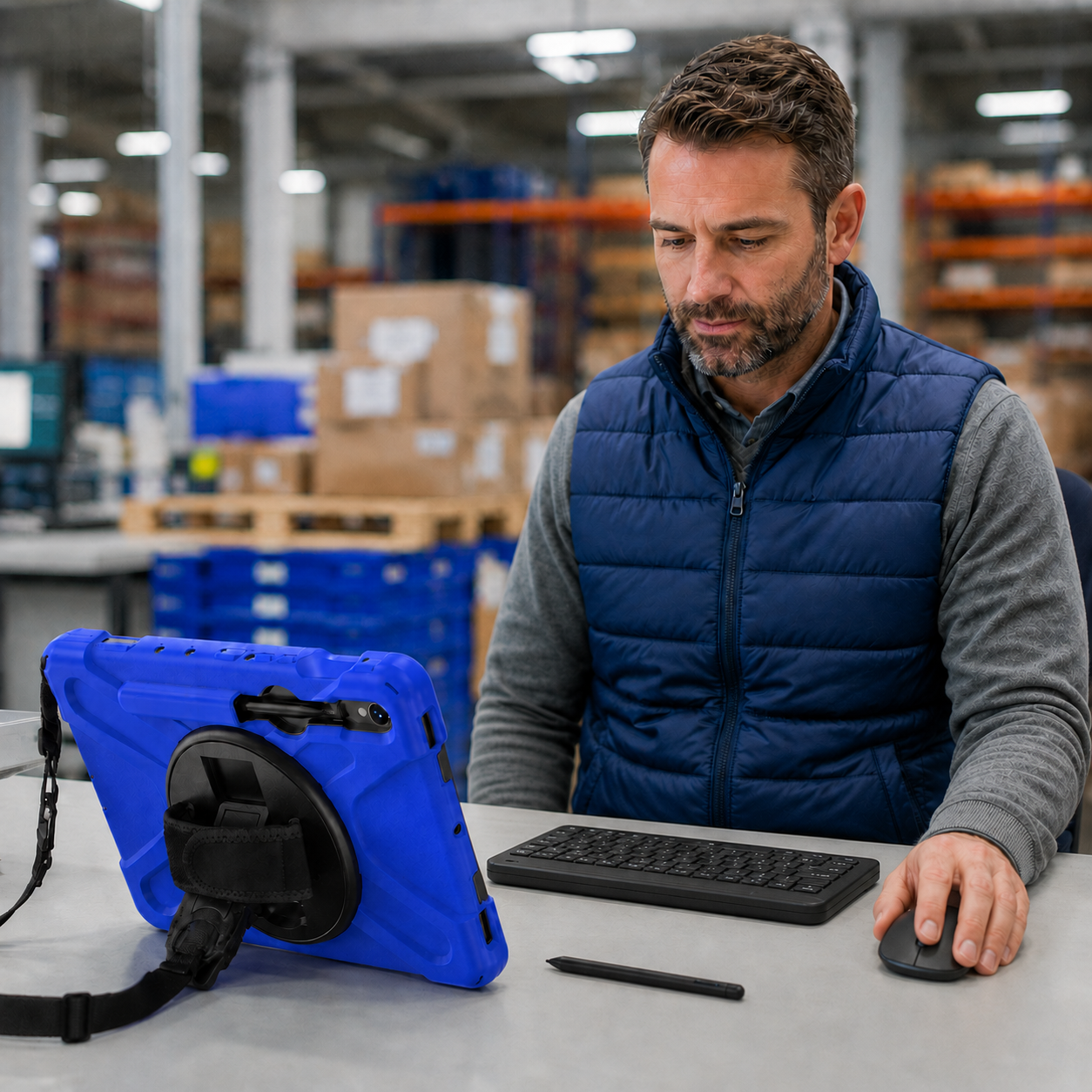 RhinoGuard Galaxy WorkForce Elite 360° — Galaxy Tab Case + 10″ Wireless Keyboard, Mouse & Universal Stylus Bundle — product view 5