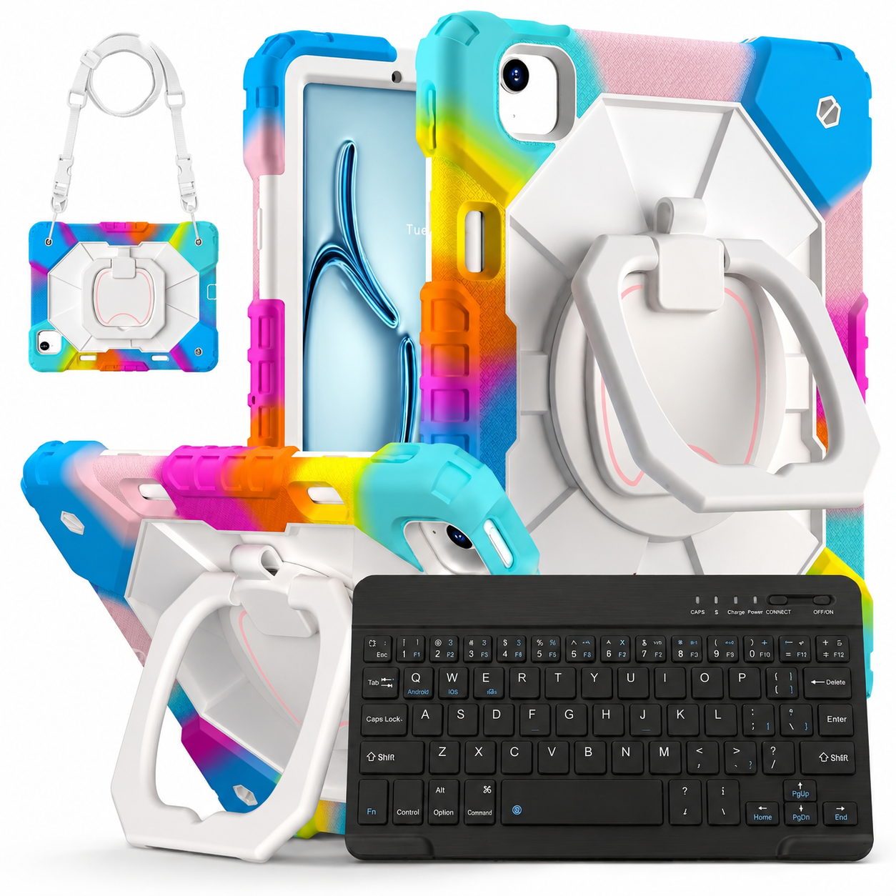 RhinoGuard ArmorPro WorkForce 360° iPad Case + RhinoKeys Pro Keyboard Bundle