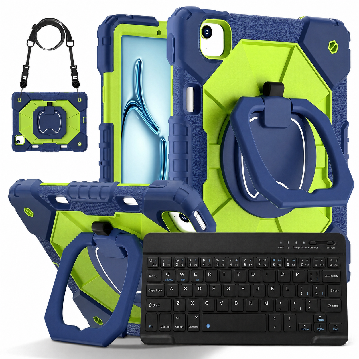 RhinoGuard ArmorPro WorkForce 360° iPad Case + RhinoKeys Pro Keyboard Bundle