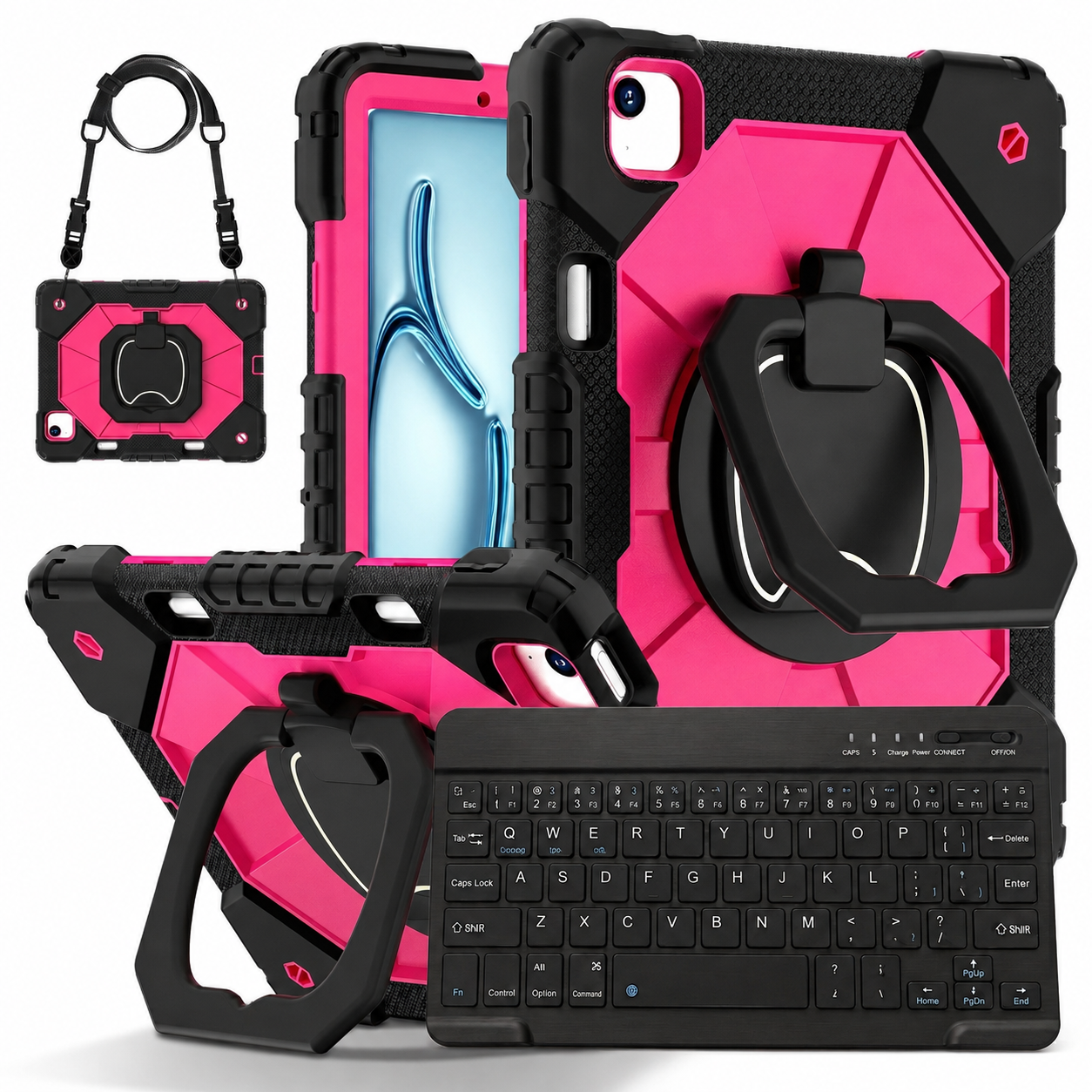 RhinoGuard ArmorPro WorkForce 360° iPad Case + RhinoKeys Pro Keyboard Bundle