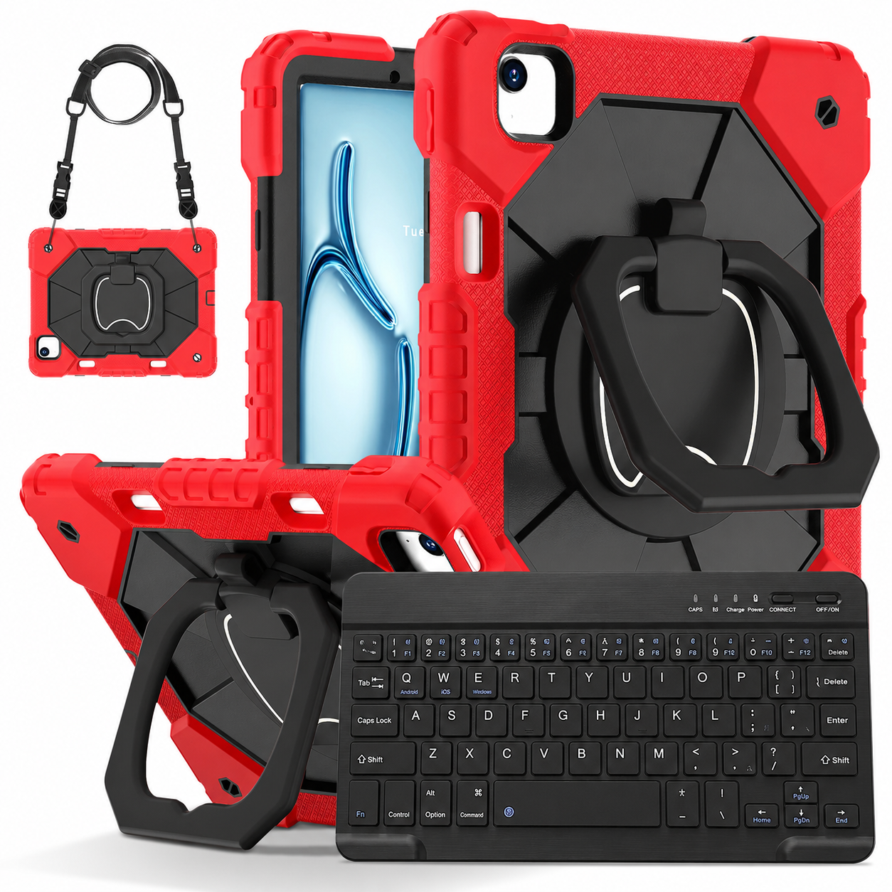 RhinoGuard ArmorPro WorkForce 360° iPad Case + RhinoKeys Pro Keyboard Bundle