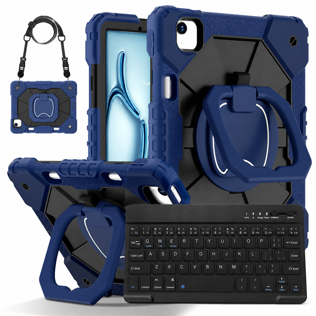 RhinoGuard ArmorPro WorkForce 360° iPad Case + RhinoKeys Pro Keyboard Bundle