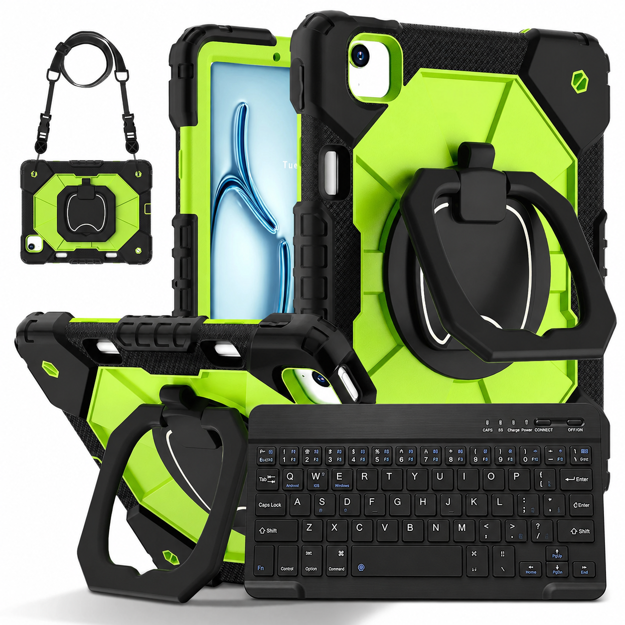 RhinoGuard ArmorPro WorkForce 360° iPad Case + RhinoKeys Pro Keyboard Bundle