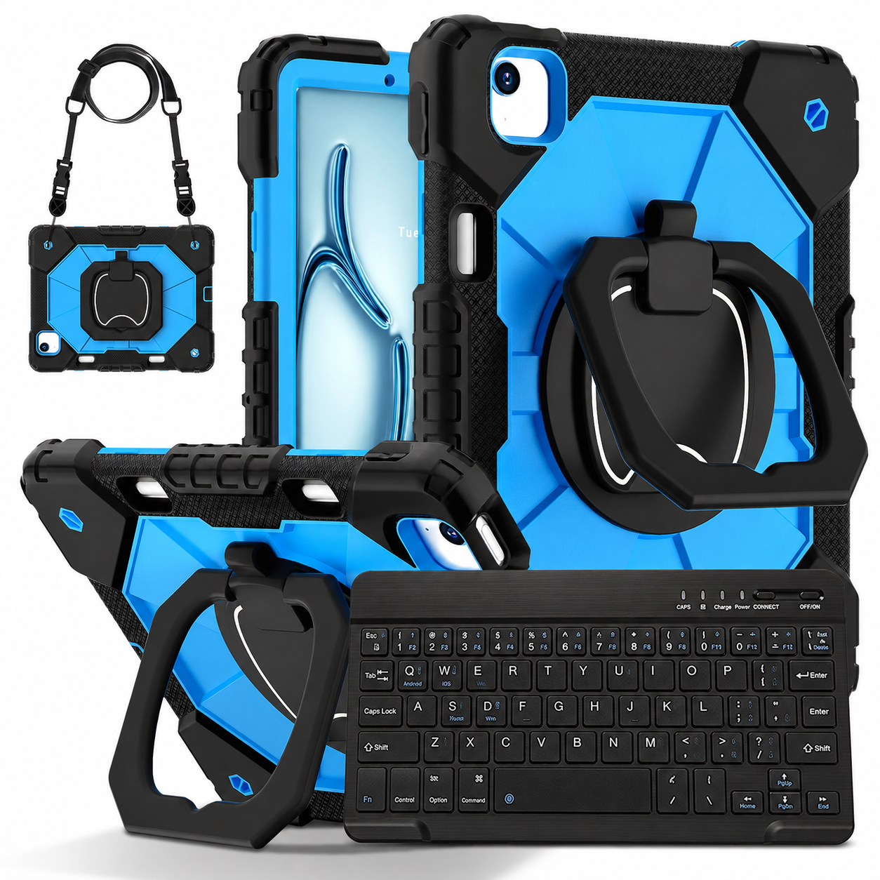 RhinoGuard ArmorPro WorkForce 360° iPad Case + RhinoKeys Pro Keyboard Bundle