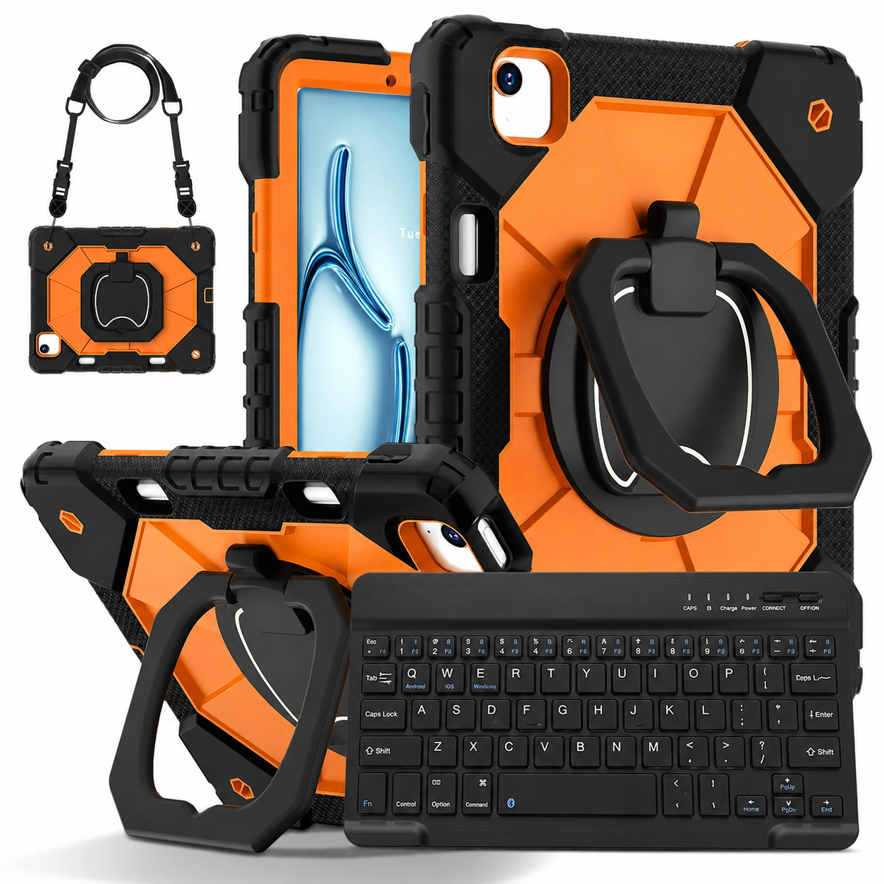 RhinoGuard ArmorPro WorkForce 360° iPad Case + RhinoKeys Pro Keyboard Bundle
