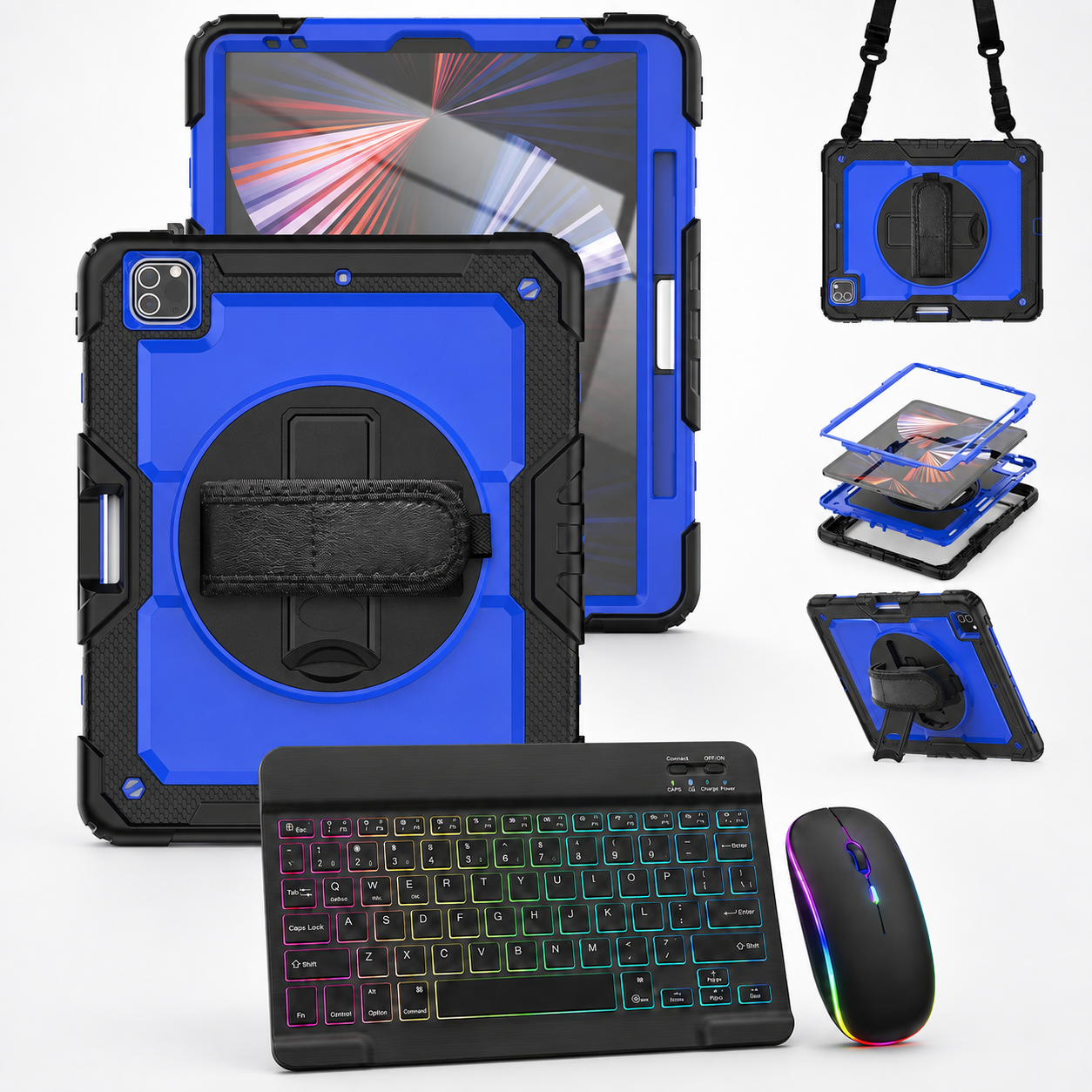 RhinoGuard Pro WorkForce Elite — iPad Case + Backlit Keyboard & Wireless Mouse Bundle