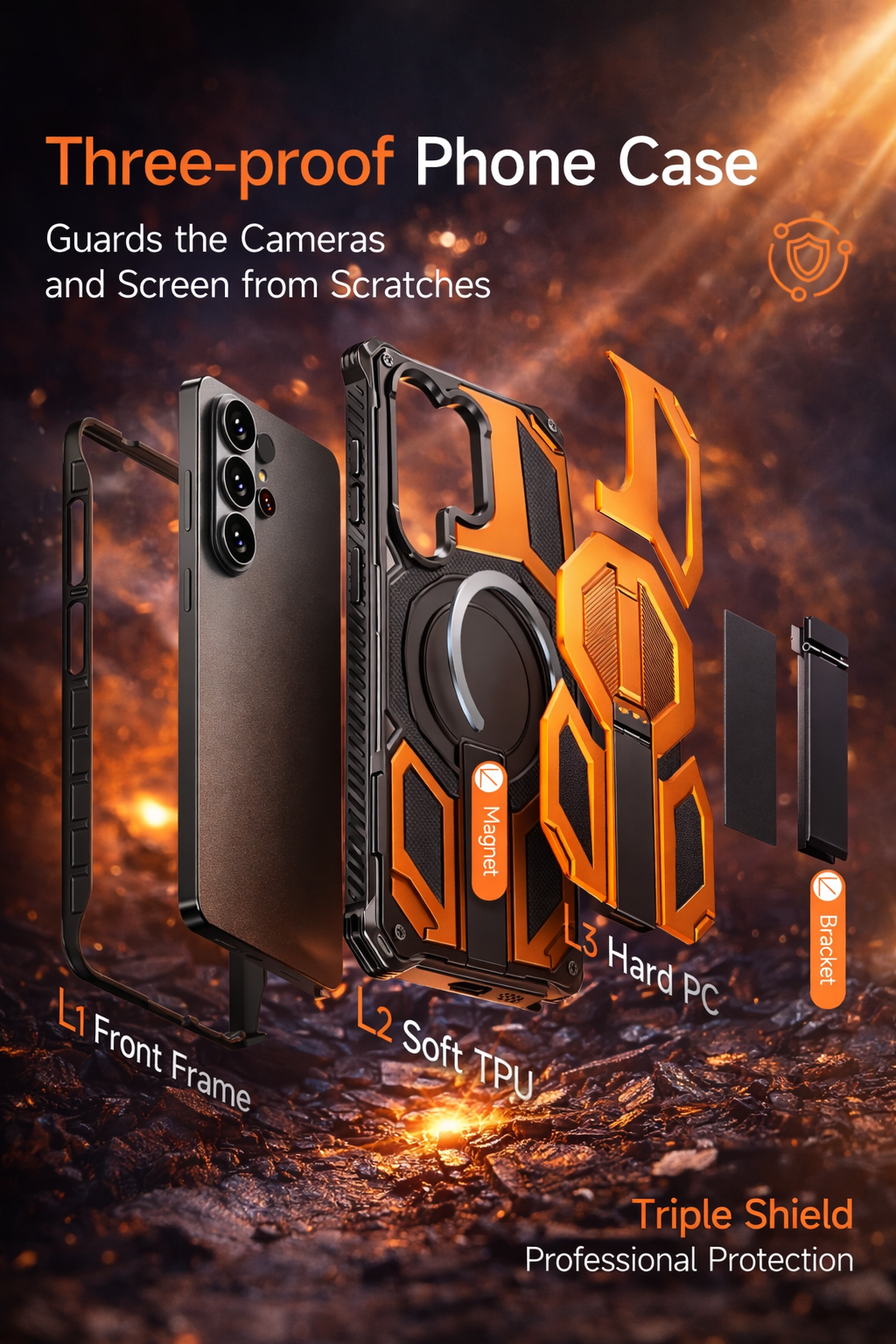 Heavy Duty Armor Kickstand Case for Samsung Galaxy S26 Ultra, S26 & S26 Plus