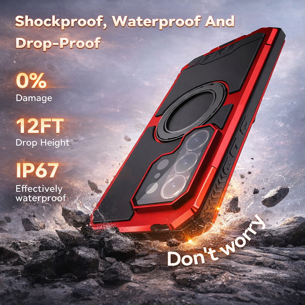Rugged Aluminum Ring Case for Samsung Galaxy S26 Ultra – 360° Rotating Stand & Military-Grade Protection — product view 6