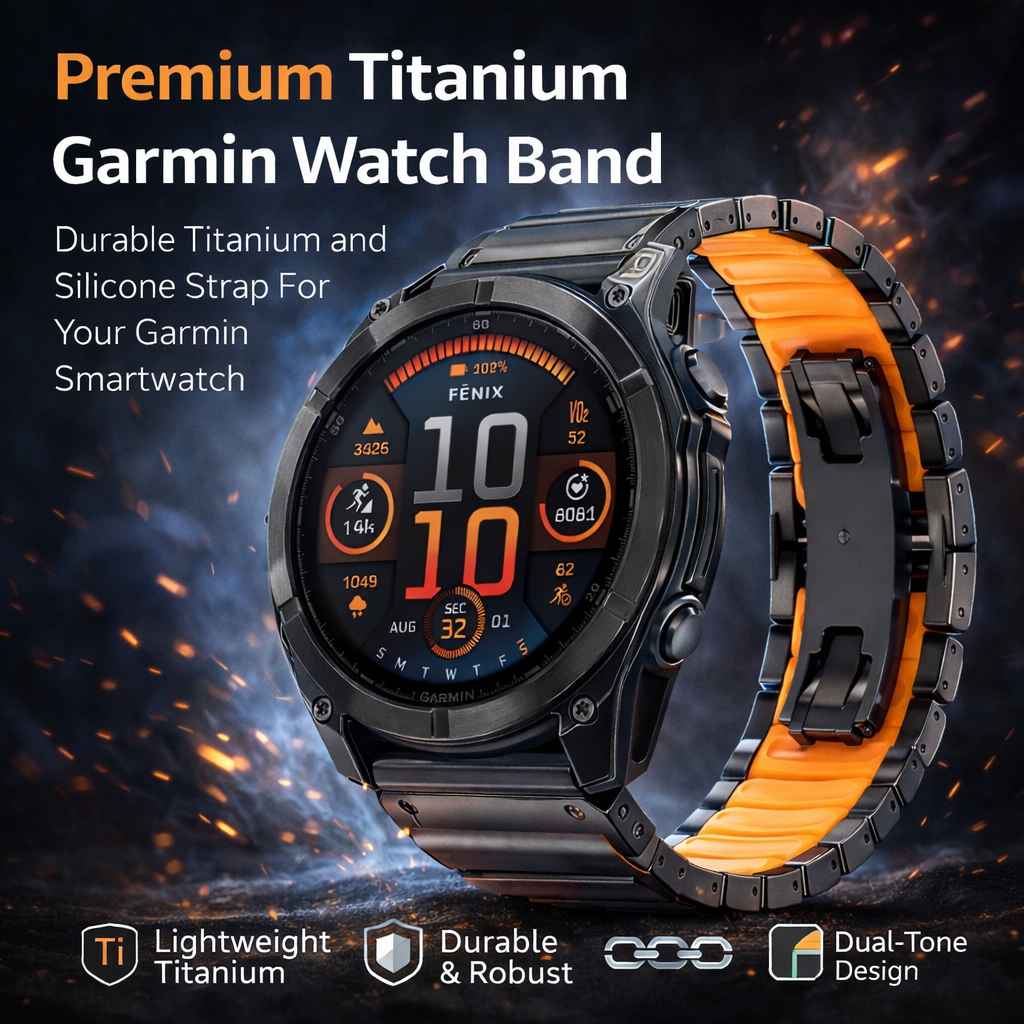 TitaniumGuard 26X ProLink Band for Garmin Fenix 8, 8X, 7X, Enduro 3, Mk3i & Instinct 2X
