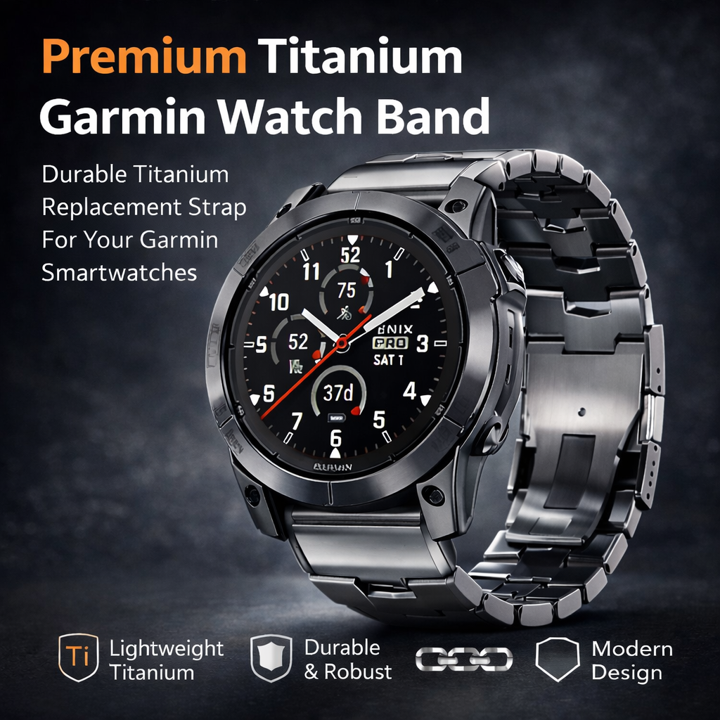GarminGuard Titanium Elite Band – Precision Crafted for Garmin 22mm 26mm