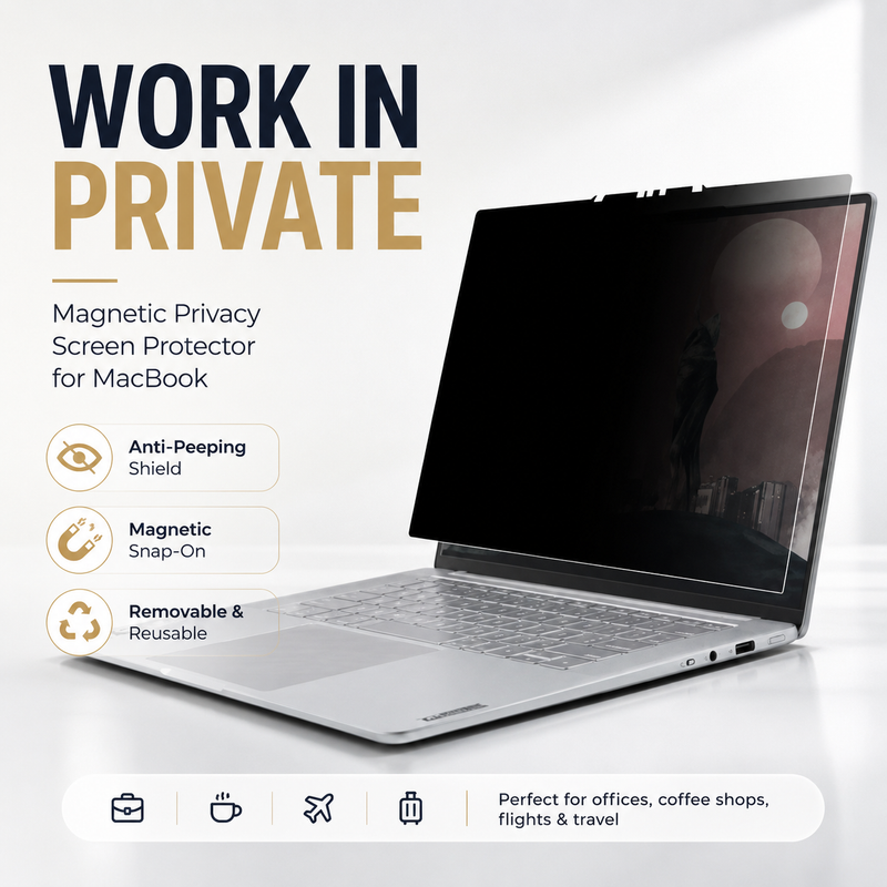 Avontic PrivacyShield Pro Magnetic Privacy Screen Protector for MacBook