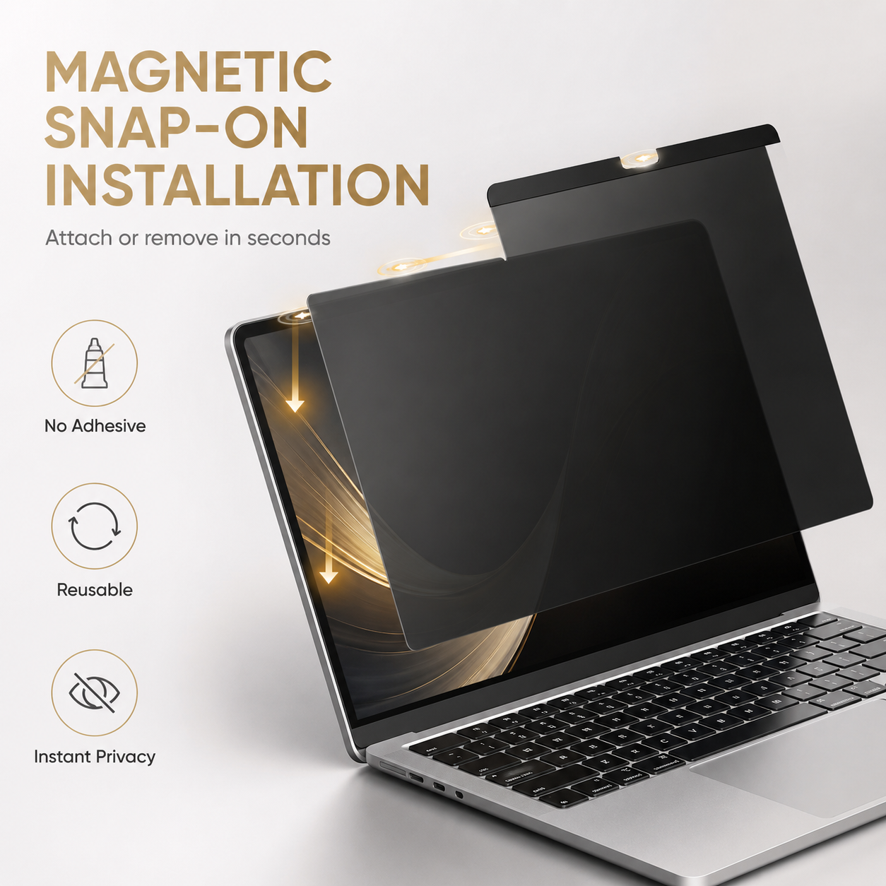 Avontic PrivacyShield Pro Magnetic Privacy Screen Protector for MacBook