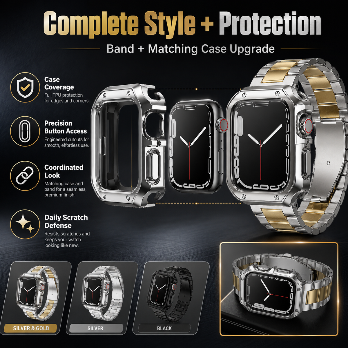 LuxGuard Elite Band & Case Set for Apple Watch