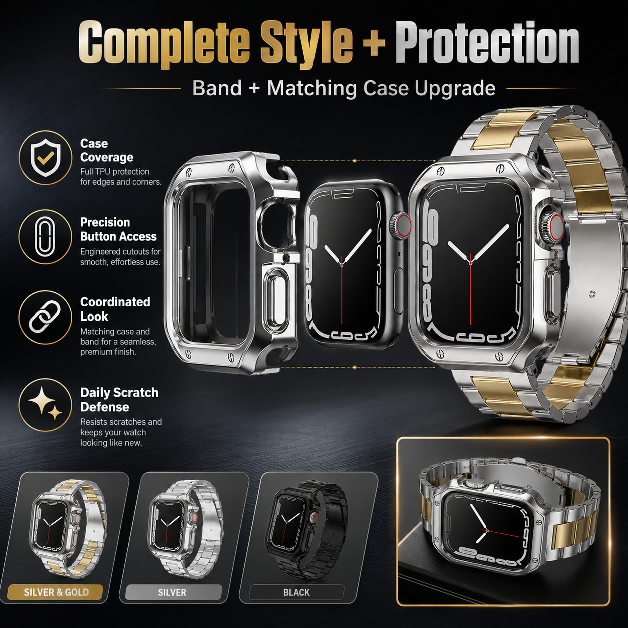 LuxGuard Elite Band & Case Set for Apple Watch