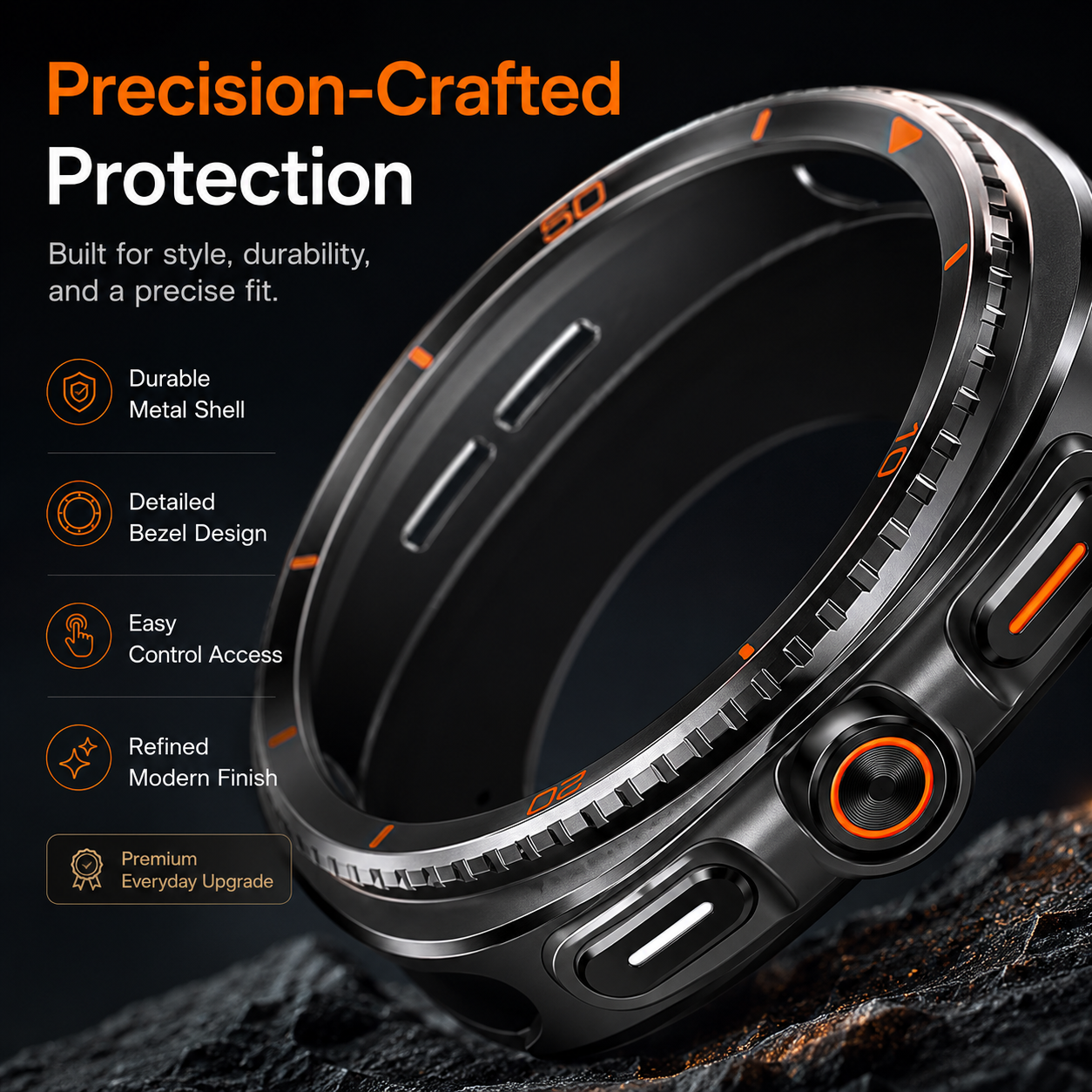 TitanGuard Classic Fusion Case for Samsung Galaxy Watch 8 (40 mm / 44 mm)