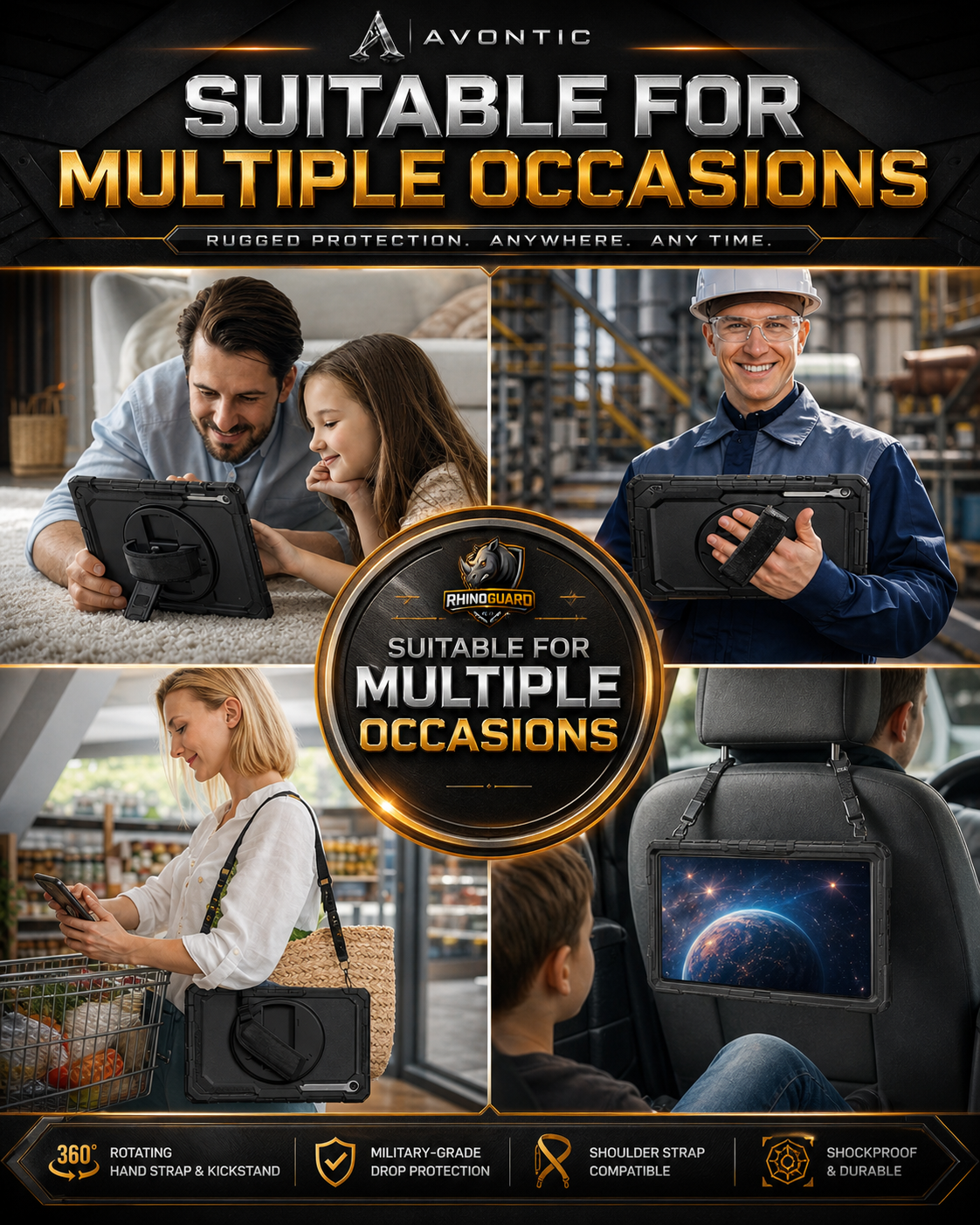 RhinoGuard Tactical 360 Pro Case for Galaxy Tab Series