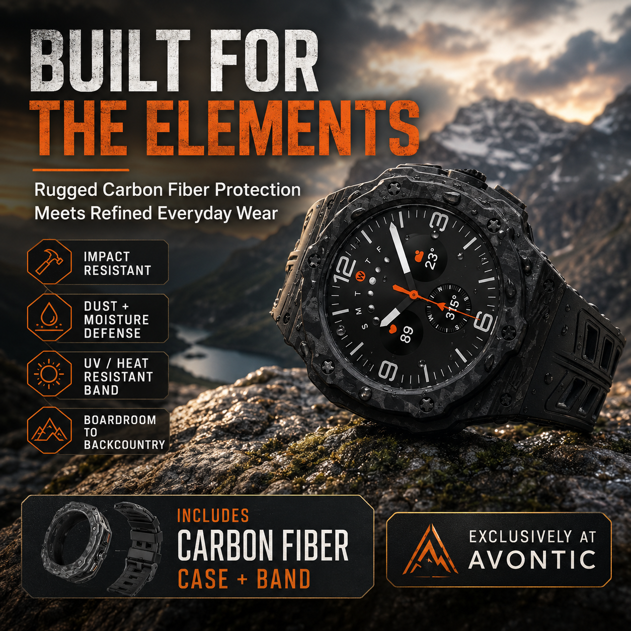 Galaxy Ultra Carbon Fiber Band & Case Combo - Premium Protection for Samsung Galaxy Watch 7 Ultra 47mm