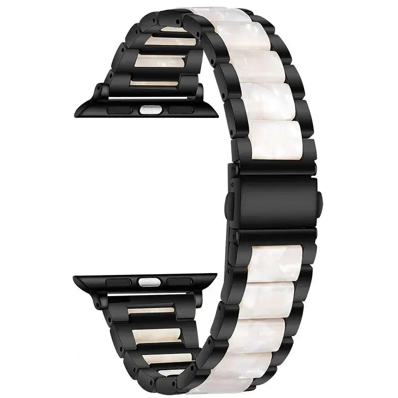 EleganceFitResin & Stainless Steel Band for Apple Watch Series 11, Ultra 3, 10, 9, 8, 7, 6, SE (42mm–49mm)