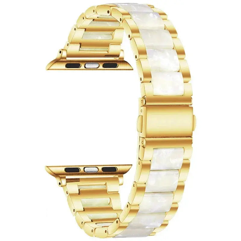 EleganceFitResin & Stainless Steel Band for Apple Watch Series 11, Ultra 3, 10, 9, 8, 7, 6, SE (42mm–49mm)