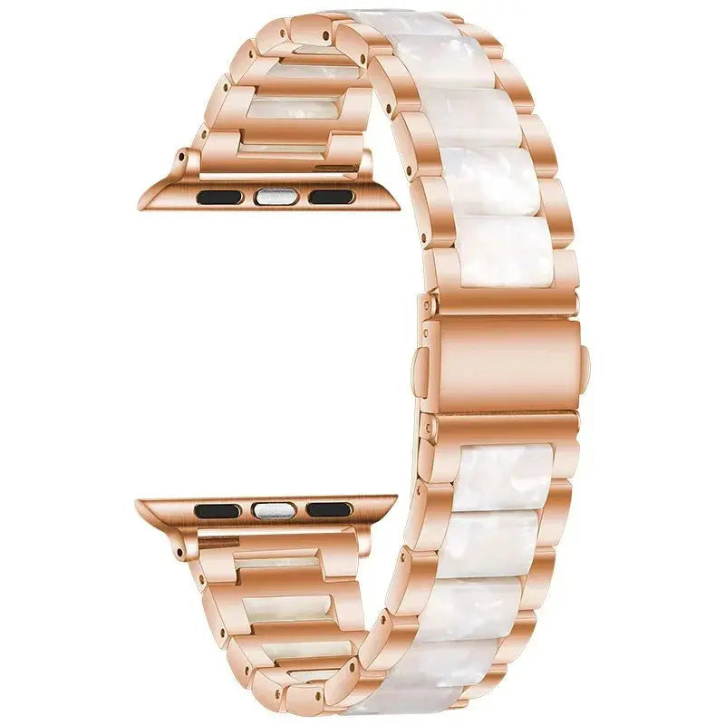 EleganceFitResin & Stainless Steel Band for Apple Watch Series 11, Ultra 3, 10, 9, 8, 7, 6, SE (42mm–49mm)